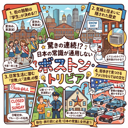 驚きの連続!?日本の常識が通用しない「ボストン・トリビア」