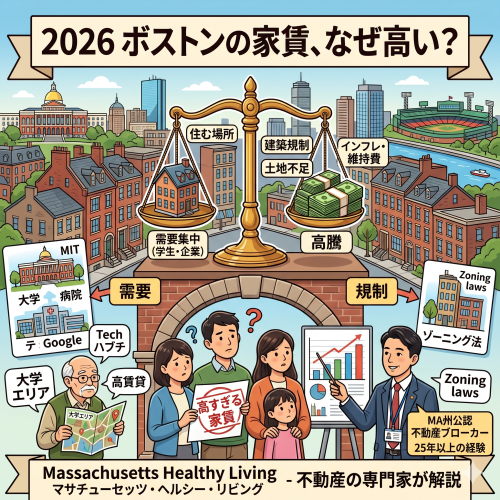 【2026年最新】ボストンの家賃はなぜ「高すぎる」のか？データで見る実態と会社への交渉術